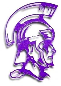 purple graphic of the head of a Spartan warrior