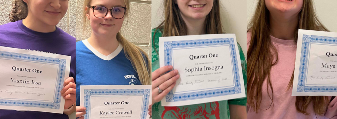 SSCS Standout Students of the First Quarter