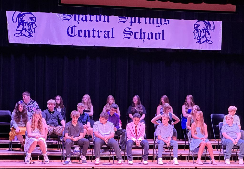 8th grade graduates on stage