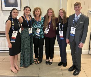 Advisor Barb Handy with her FBLA team competing in Orlando, Fla in 2024