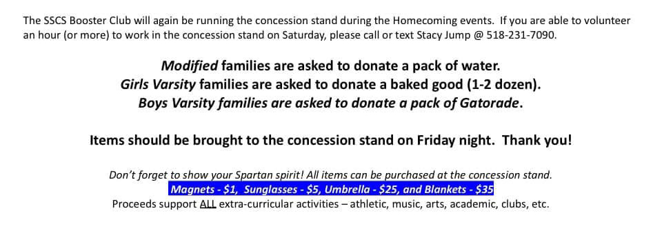 booster club homecoming message