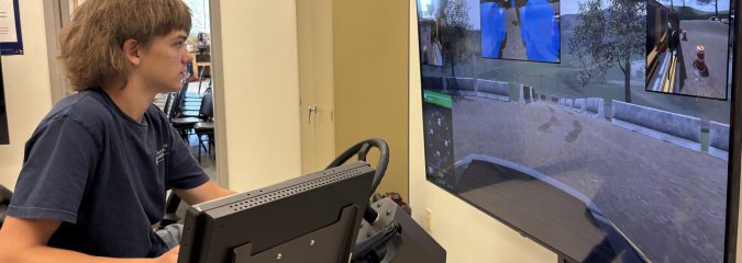 Aspiring Heavy Equipment Operator Jones Training With Modern Simulations at CTE