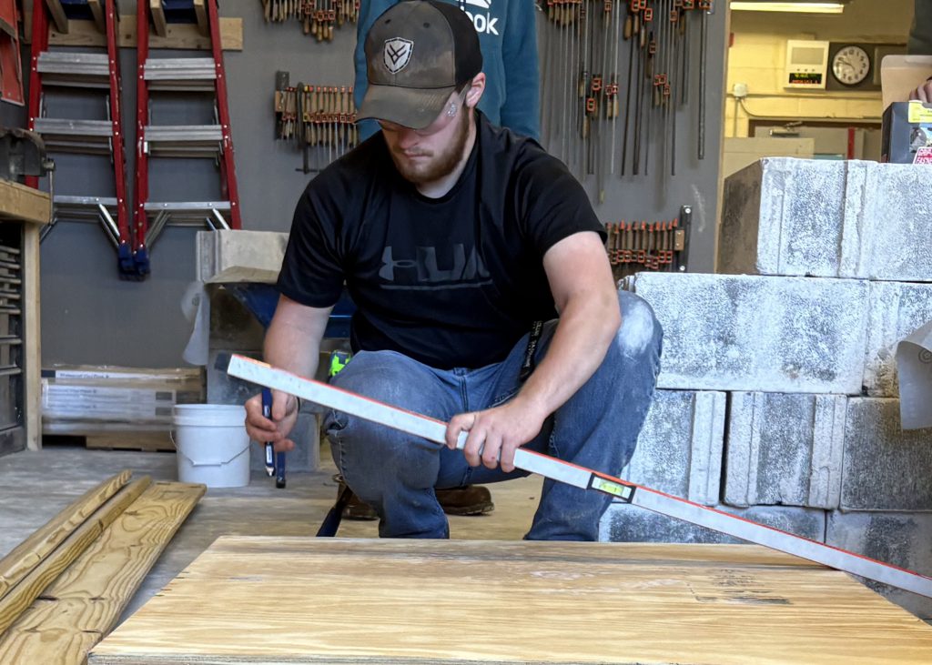Man works on a construction project