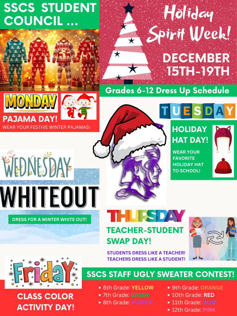 6-12 Holiday Spirit Week poster
