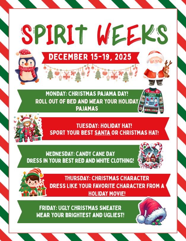 Elementary spirit week poster