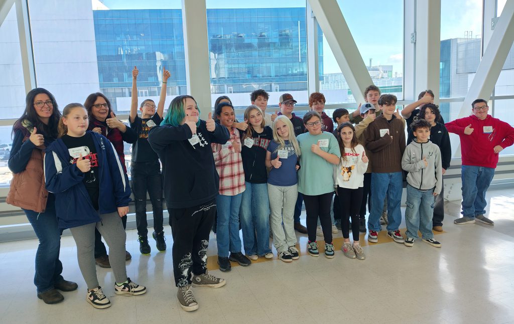 student line up at Albany nanotechnology center