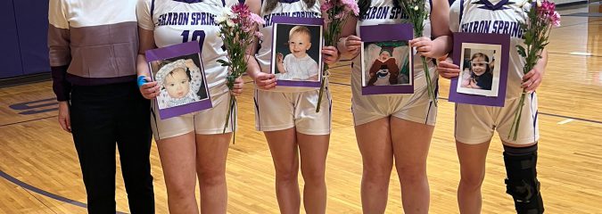 SSCS Holds Girls Basketball and Cheer Team Senior Night Celebration