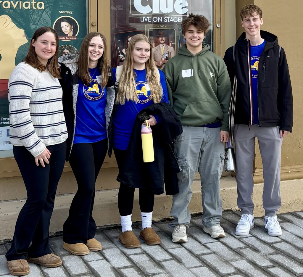 five students at the SAAC 2026 Binghamton sportsmanship conference