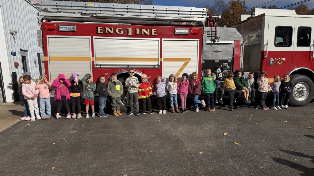 fire department visit by Kindergarteners